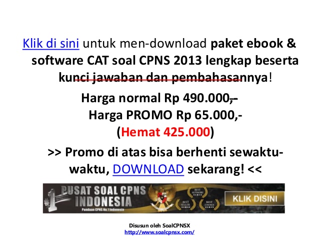 Download Kunci Jawaban Soal Cpns 2009 LJK